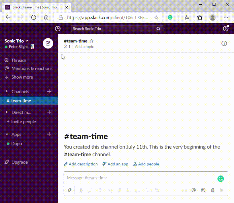 screen shot of dopo in action